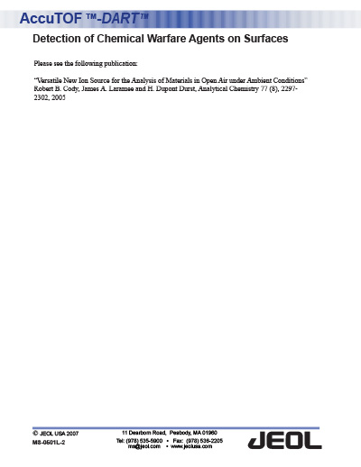 Detection of Chemical Warfare Agents